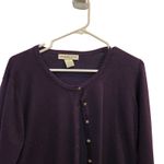 Melrose Chic Purple Long Sleeve Crew Neck Button Front Cardigan Sweater Medium Photo 1
