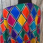 Alia Multicolored Diamond Design Bomber Jacket size Large Photo 7