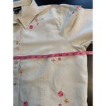 Leslie Fay Vtg Leslie‎ Fay Blouse Women’s 16 Floral Embroidered Linen Blend Top Photo 7