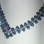 Navy Blue Faceted Beaded Boho V Shape Necklace Photo 2