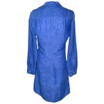 Frank & Eileen Murphy Blue Italian Classic Linen Shirtdress Size M Photo 2