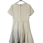 Eliza J  Cream Short Sleeve Fringe Detail Formal Sheath Dress Women Sz 8 Photo 1