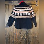 Vintage Silvy Italian Ski Sweater Nordic Fair Isle Alpaca Blend Black Size XS Photo 1