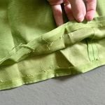 Vintage Green Maxi Dress with Satin Bow Belt 1970s Cream Lace Formal Dress Photo 13