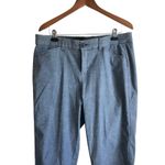 Lane Bryant Women Pants 14 Blue Chambray Ankle Stretch Minimalist Coastal Beachy Photo 2