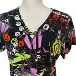 Disney  The Nightmare Before Christmas Scrub Top Short Sleeve Jack Skellington XS Photo 2