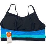 Charmo Swim Top Women's Size L UPF 50+ Color Block Activewear Blue Teal Black Size L Photo 1