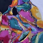 Fashion Passport Women's Vest Cotton Black Multi Size S Fun Funky Vtg Purple Photo 3