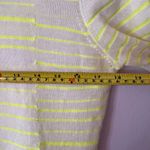 ALC Frank A.L.C. Cream Neon Yellow Striped Crewneck Pullover Sweater Lightweight size XS Photo 5