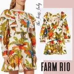 Farm Rio Dress  mini dress floral summer sundress event party vacation crochet Photo 4