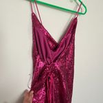 Lena Hot Pink Sequin Mini Dress with Lace up Back Photo 7