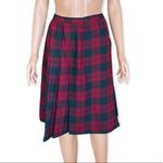 FLORENCE WALSH Vintage Pleated Plaid Wool Kilt Size 14 Red Photo 5