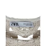 ZARA  Crochet Small Round Medallion Peplum Top Short Sleeve Cream Beige  White Photo 5