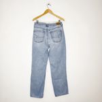 American Eagle  90s Straight Jeans Light Wash Distressed Size 12 Photo 1