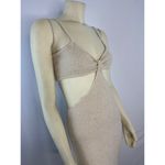 Pink Lily  Cutout Bodycon midi crem dress size small Photo 4