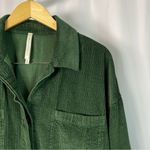 Babaton  Large Corduroy Emerald Green Shacket Button Down Oversized Longline Photo 7