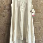 NWT Manta Del Lago Dress Medium Beige Tank Embroidered Boho Casual Photo 0