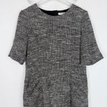 LK Bennett Cynthia Tweed Dress Pockets Flounce Hem Black White Size 8 EUC Photo 2