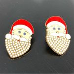 Serra  Santa Claus Christmas Earrings Rhinestone Pearl Beard Photo 5