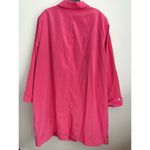 Hot Pink Trench Coat 30/32 Paisley Lined Button Up Lightweight Barbie Feminine Photo 3