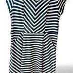 Isaac Mizrahi  Live! black & white 100% cotton chevron dress size medium Photo 0
