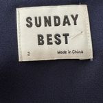 Aritzia Sunday Best Ruffle Wrap Chiffon Navy Mini Dress Size 2 Blue Photo 5