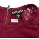 EXPRESS Women Size XS Maroon Bodycon Mini Dress Lace Sleeve 15-148 Photo 6
