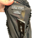 City Chic Kiss Me Quick Shirt Blouse in Black Plus Size 20 Photo 7