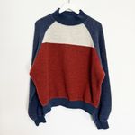 prAna Flint Brook Wool Rib Knit Fleece Pullover Sweatshirt Nautical Outdoor XL Photo 1