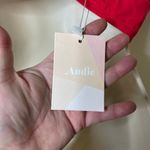 ANDIE New  swim wyndwood bikini top cherry red one shoulder sz L Photo 3