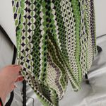 Vintage 70s Mary Martin Florida Geometric Maxi Dress Womens Mod Op Art Size 14 Green Photo 2