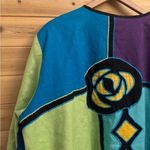 Fashion Bug Vintage  Size 2X Cotton Flax Blend Colorblock Geometric Blazer Jacket Photo 10