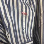 Pennington & Bailes Button Up Stripe Tunic Top Shirt Dress Blue Photo 4