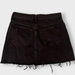 We The Free Black A-Line Distressed Denim Mini Skirt Photo 1