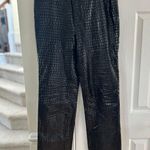 Newport News Vintage 90s Leather Shiny Snakeskin Print Straight Leg Pants 12 TALL Photo 0