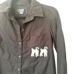 Anthropologie  Maeve Dog Embroidered Button‎ Down Shirt XS Photo 3