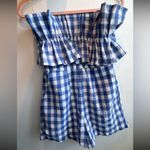 Entro Brand Blue and White Gingam Romper Size Small Photo 1