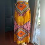 Vibrant Funky Colorful Patchwork Festival Wrap Skirt Pink Size M Photo 2