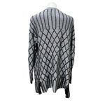 Women's Black & White Diamond Knit Cardigan Sweater Size Standard L Size L Photo 7
