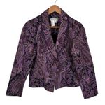 Coldwater Creek Vintage Y2K Jacket Womens 8P Purple Paisley Forest Fairy Lined Photo 0