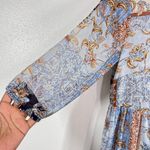 New Look Kate and Lily Maxi Chiffon Dress Patchwork Print Sheer Casual Shirt Dress Size 4 Photo 7