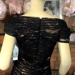 Jovani BLACK LACE & BLUSH SATIN OFF-THE-SHOULDER COCKTAIL DRESS NWT (6) Photo 6