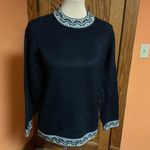 Vtg Peruvian Alpaca Aztec Soft Fuzzy Sweater Blue Size M Photo 4