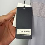 Adrianna Papell  Gray Jeweled‎ Waistband Strapless Flowy Chiffon Mini Dress Photo 9