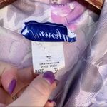 Vintage 80s Nancy II purple floral pussybow shirt dress 12 Size L Photo 3