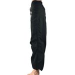 Automet Women's Black Drawstring Low Rise Baggy Parachute Trousers Pants Size S Photo 1