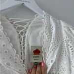 Farm Rio  White Cotton Eyelet Puff Sleeve Midi Dress XXS Photo 8