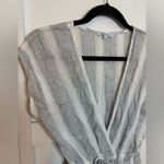 Blue Island Metallic Striped Maxi Swim Cover Dress Photo 4