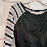 ZARA  Women Faux Leather Top Striped Sleeves/Back Size Medium Photo 1