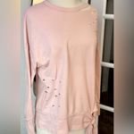 Abound  Pink Distressed Long Sleeve Sweatshirt Top Photo 2